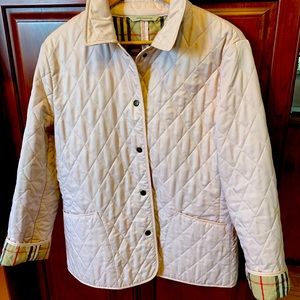 Burberry lightweight quilted jacket. Blush Pink
